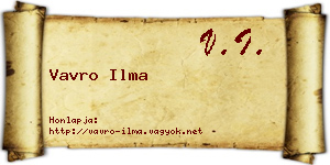 Vavro Ilma névjegykártya